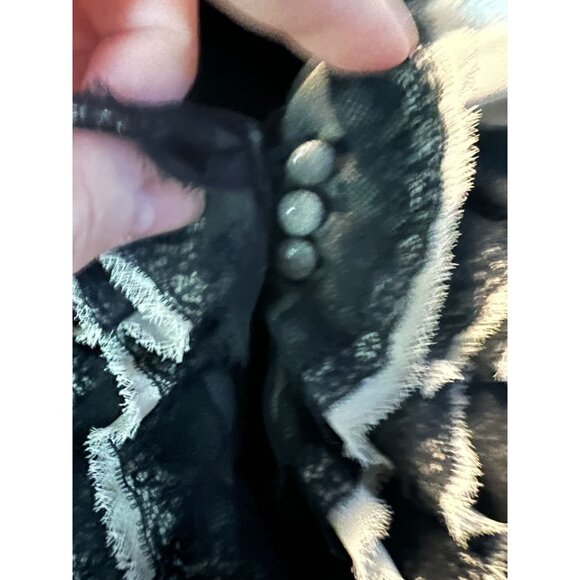 Robert Rodriguez XS Black Ruffled Blouse Women Coquette Victorian Work‎ - Picture 8 of 12